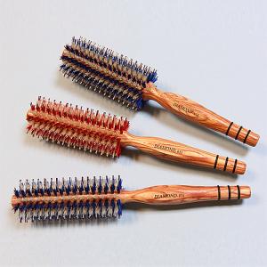 Professional Hair Brush Nylon Pin with Bristle Pin, Hair Salon Brush, Wooden Handle Hair Brush