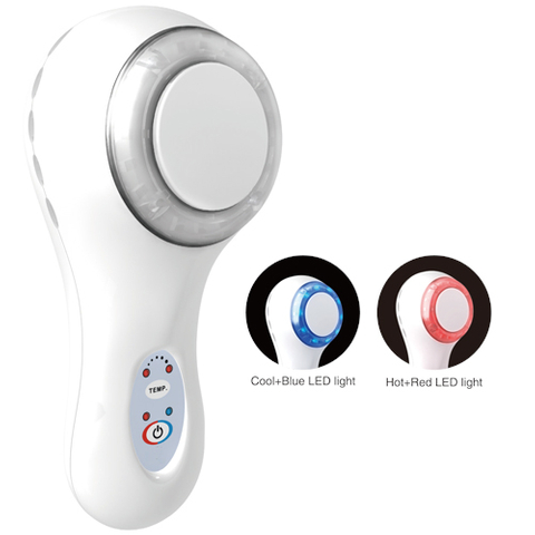 Cool/Hot Beauty Instrument Device with Blue/Red LED Light, Personal LED Light Beauty Equipment