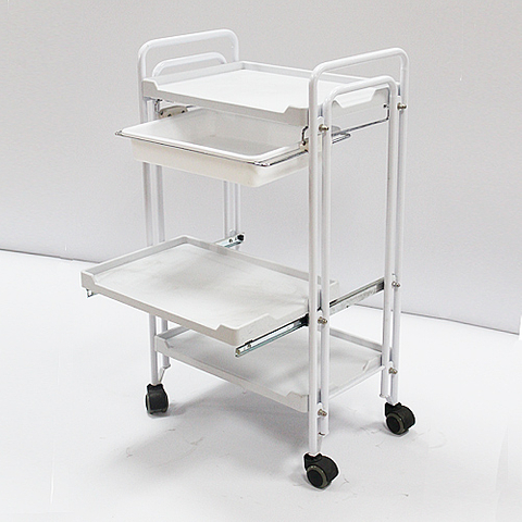 Professional Double Tube Beauty Instrument Trolley, Salon Trolley