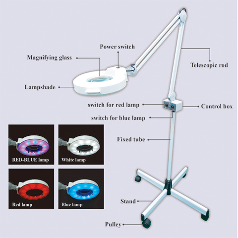 LED Color Light With Magnifying Lens Beauty Equipment