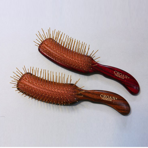 Professional Hair Brush Gold-Plated Pins, Hair Salon Brush