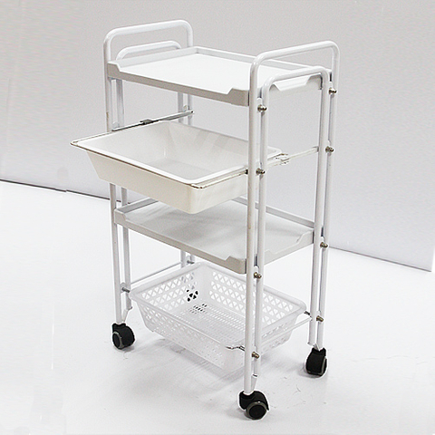 Professional Double Tube Beauty Instrument Trolley, Salon Trolley