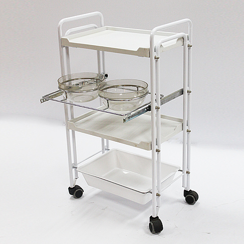 Professional Double Tube Beauty Instrument Trolley, Salon Trolley