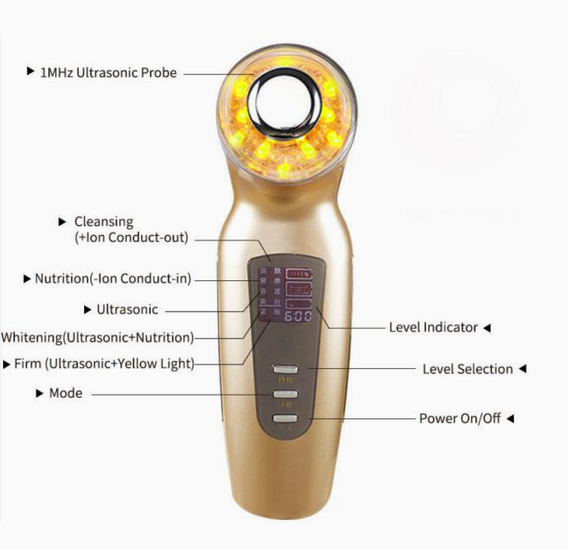 Ultrasonic Multi-Function Beauty Device